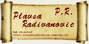 Plavša Radivanović vizit kartica